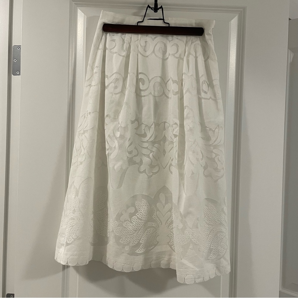 J. Crew White Lace Skirt